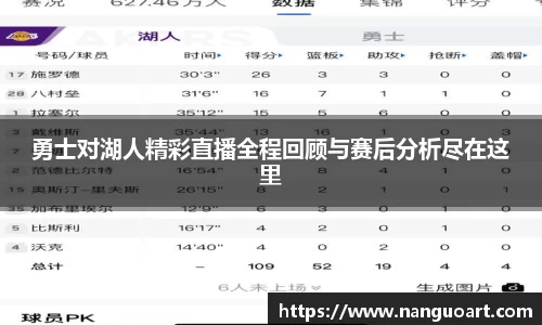 勇士对湖人精彩直播全程回顾与赛后分析尽在这里
